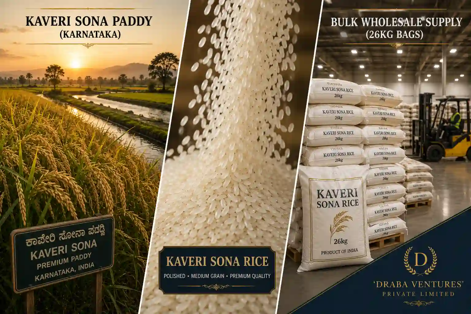 Kaveri Sona Rice Wholesale Supplier Karnataka